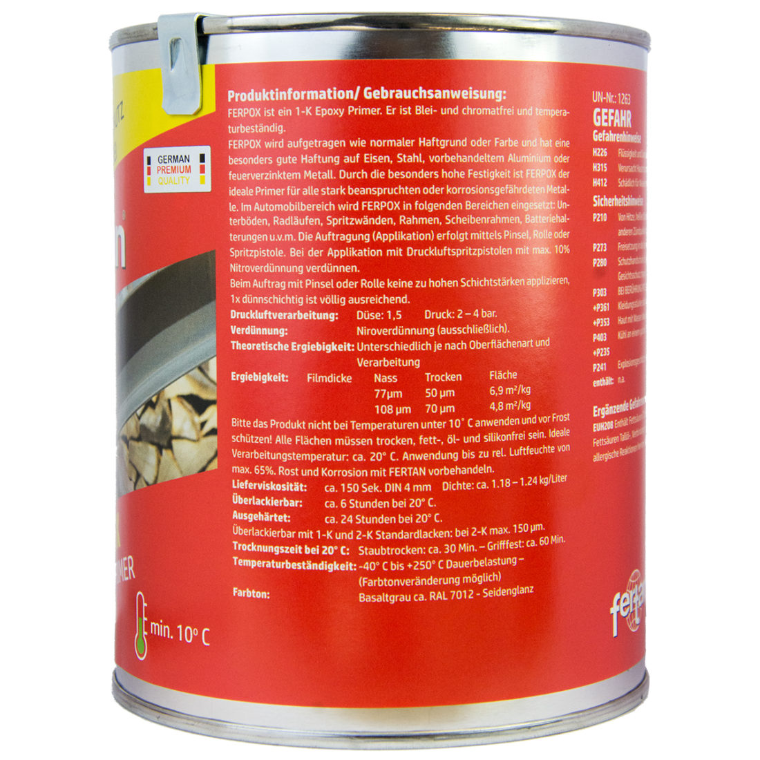 Grund epoxidic Fertan FERPOX 1-K Epoxy Primer - 800 ml - culoare gri