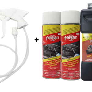 Kit reparatie, protectie cavitati caroserie: convertor rugina Fertan 1l + pulverizator + spray ceara cavitati caroserie auto 2buc.